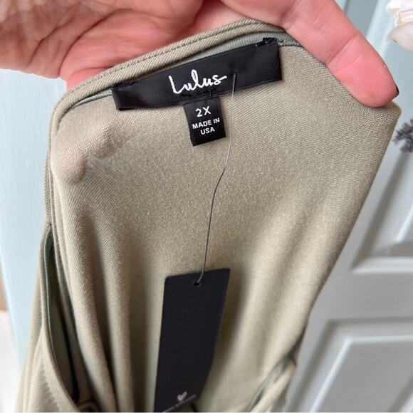 Lulu’s Sage Pale Green Mini Stretch Strappy Back Tank Swing Dress size 2X - Picture 7 of 8